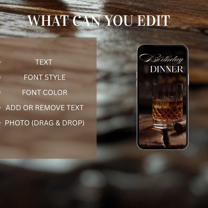 Luxury Birthday Dinner Invitation – Animated Video | Whiskey & Cigar Theme