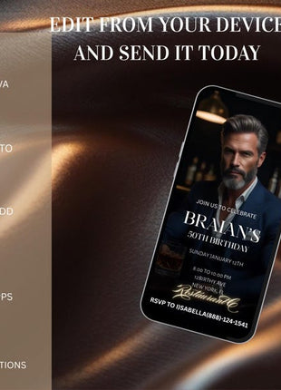 Luxury Birthday Dinner Invitation – Animated Video | Whiskey & Cigar Theme