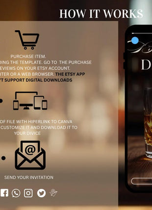 Luxury Birthday Dinner Invitation – Animated Video | Whiskey & Cigar Theme