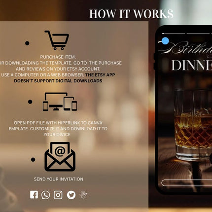 Luxury Birthday Dinner Invitation – Animated Video | Whiskey & Cigar Theme