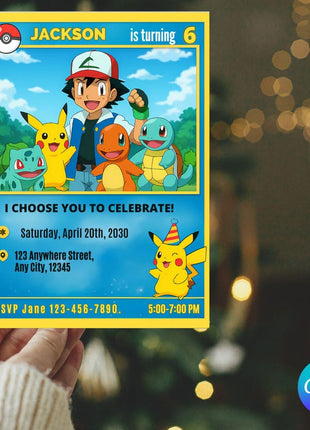 Pokemon Birthday Invitation – Digital Card Themed Template