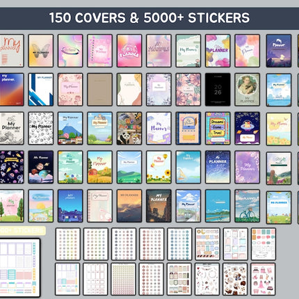 Dark Mode All In One Digital Planner Portrait 2025 2026 2027 Digital Journal, Digital Goodnotes Template, Weekly, Daily Planner - Crafty Temps