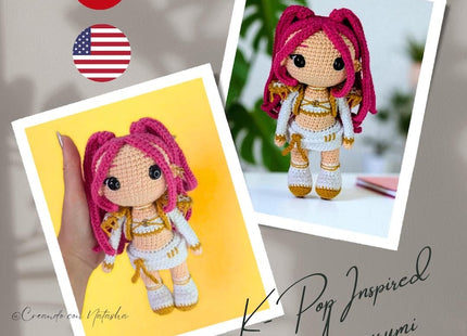 🎤 KPOP Demon Hunters Crochet Pattern Bundle – Rumi, Zoey & Mira Chibi Dolls