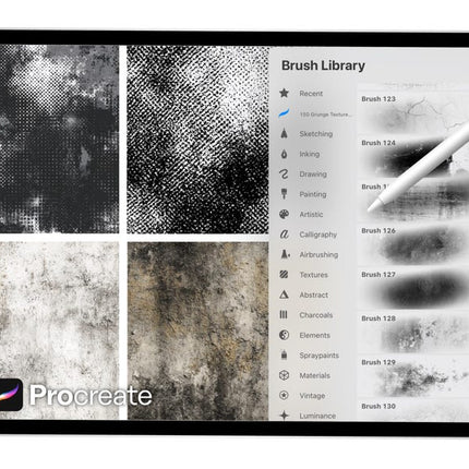 150 Grunge Texture Brushes for Procreate | Distressed, Gritty, Vintage, Scratch & Overlay Brush Pack | Procreate Texture Bundle | Digital Download - Crafty Temps