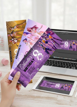K-Pop Demon Hunter Birthday Invitation | 3 Editable Ticket Designs