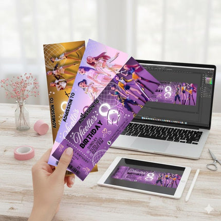 K-Pop Demon Hunter Birthday Invitation | 3 Editable Ticket Designs