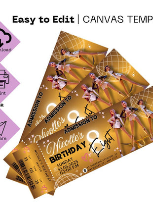 K-Pop Demon Hunter Birthday Invitation | 3 Editable Ticket Designs