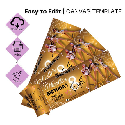 K-Pop Demon Hunter Birthday Invitation | 3 Editable Ticket Designs