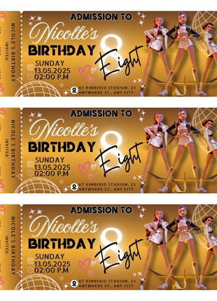 K-Pop Demon Hunter Birthday Invitation | 3 Editable Ticket Designs