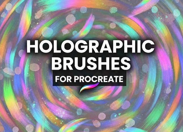 Holographic Brushes for procreate Brushset,glow and shine brushes, rainbow holographic, holographic texture, holographic effect brushes