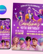 KPop Demon Hunter Birthday Invitation | Editable Canva Template | Kpop Anime Invite | Digital Download | Printable Birthday Card for Kids