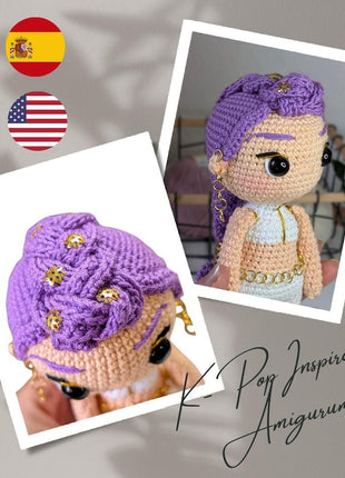🎤 KPOP Demon Hunters Crochet Pattern Bundle – Rumi, Zoey & Mira Chibi Dolls