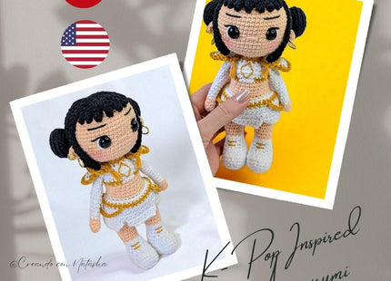 🎤 KPOP Demon Hunters Crochet Pattern Bundle – Rumi, Zoey & Mira Chibi Dolls