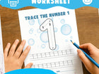 Number 1 Tracing Worksheet | Preschool Fine Motor Skills | Homeschool Printable PDF | Early Learning Tracing Activity