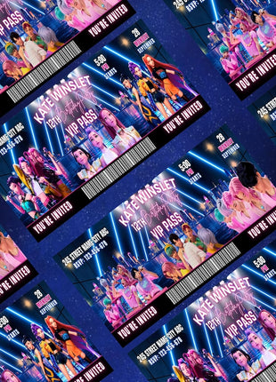 Kpop Demon Hunters Birthday Bundle | Concert Style Party Pass | VIP Pass Digital Templates | 3 Editable Ticket Designs | Digital Download