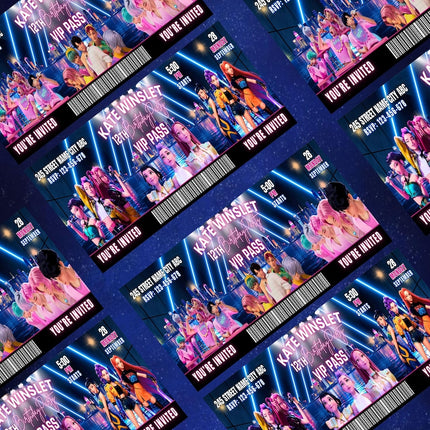 Kpop Demon Hunters Birthday Bundle | Concert Style Party Pass | VIP Pass Digital Templates | 3 Editable Ticket Designs | Digital Download