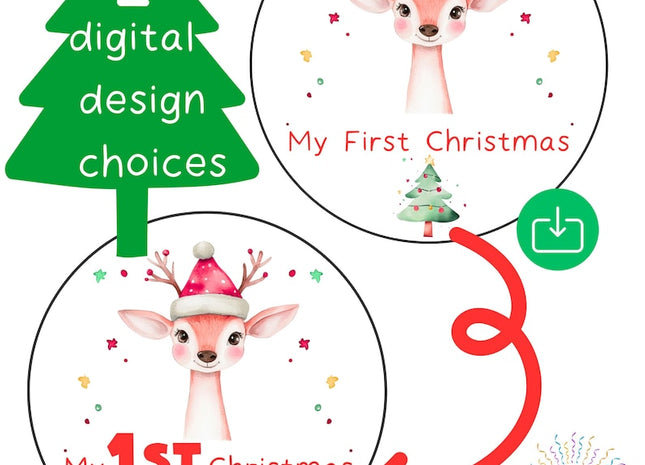 My First Christmas Baby Milestone Printable | Newborn Photo Prop | Digital Holiday Photoshoot Accessory | Instant Download