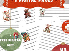 Christmas Kids Activity Bundle | 8 Printable Holiday PDF Sheets | Cute Christmas Stationery for Children | Instant Download