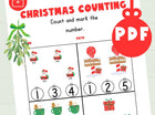 Christmas Counting Worksheet | Kids Math Activity | Learn Numbers & Digits | Preschool Printable | Instant Digital Download