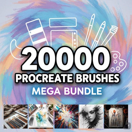 20,000+ Procreate Brushes Mega Bundle | Ultimate Procreate Brush Pack for Drawing, Painting, Lettering, Textures & Effects - Crafty Temps