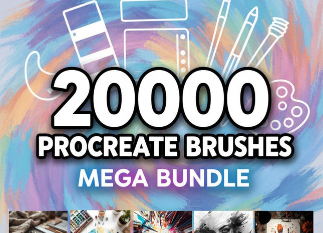 20,000+ Procreate Brushes Mega Bundle | Ultimate Procreate Brush Pack for Drawing, Painting, Lettering, Textures & Effects