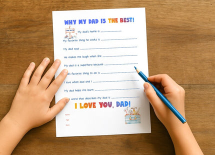 All About My Dad Printable Questionnaire | Kids Father’s Day Activity | Personalized Dad Interview PDF | Instant Download Craft Page