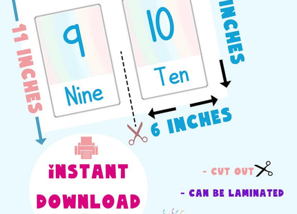 Number Recognition Flashcards 1–10 • Preschool Math Learning • Number & Word Cards • Printable PDF • Instant Download