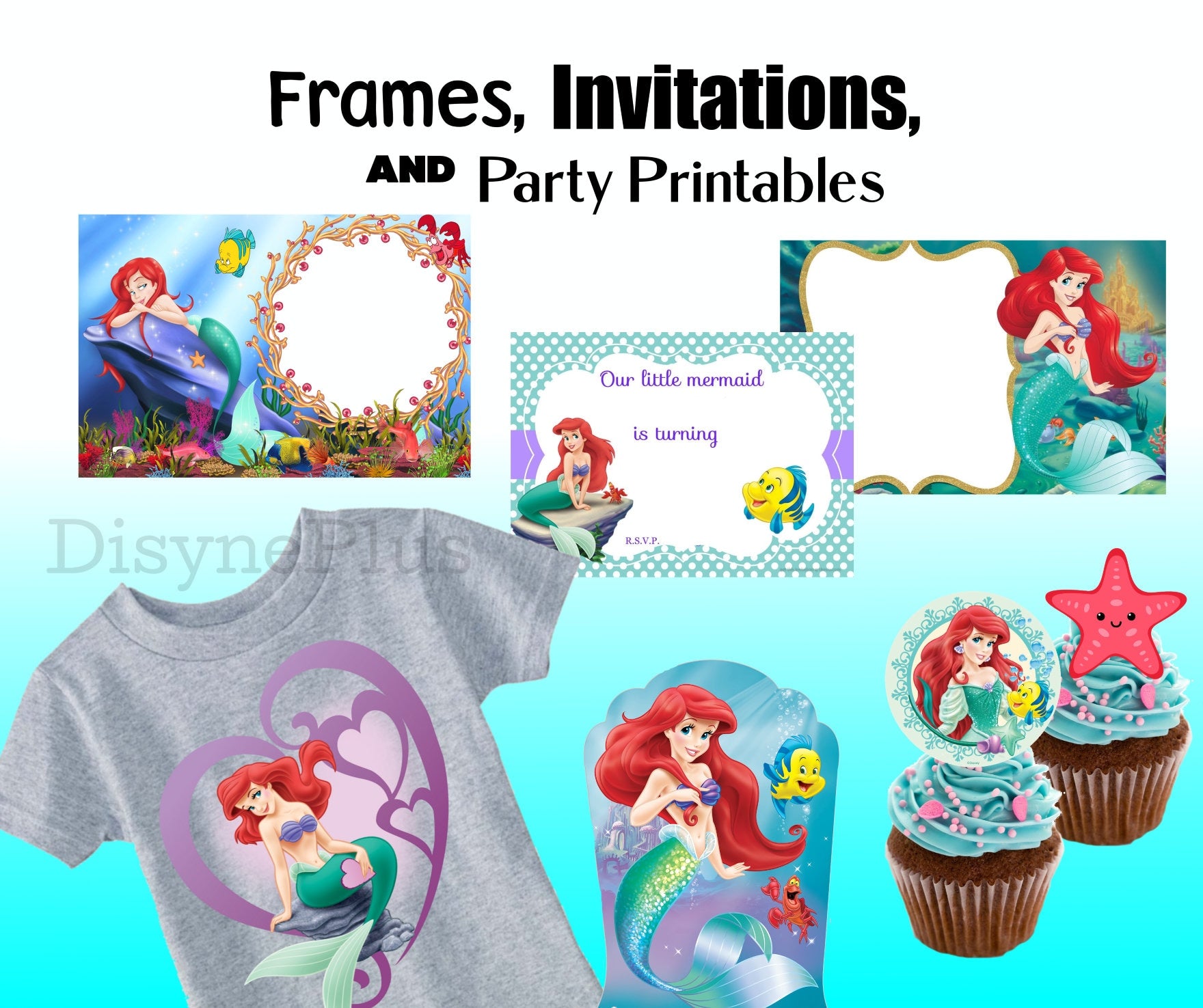 Little Mermaid SVG Bundle Ariel PNG Clipart Digital Download – Crafty Temps