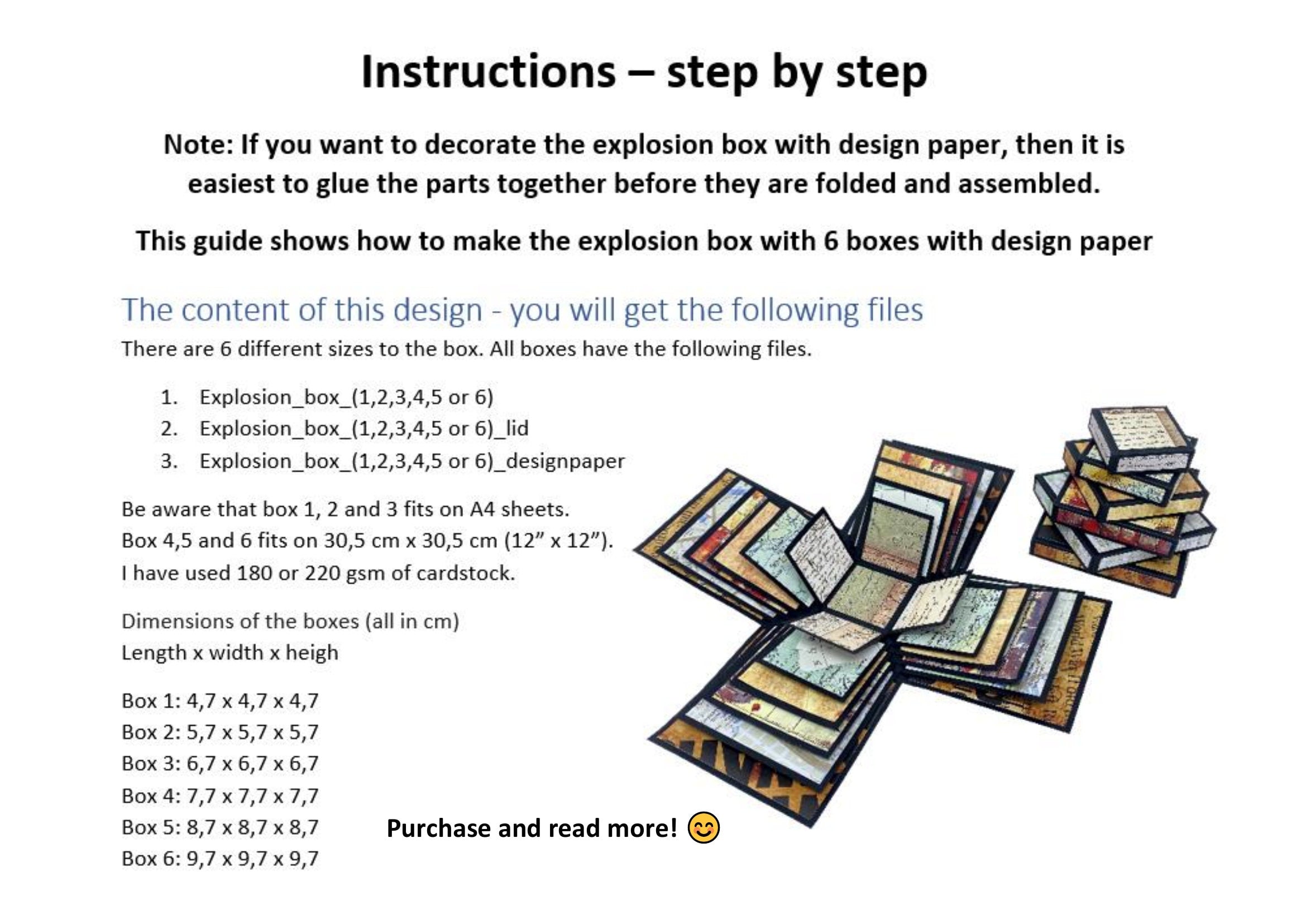 Square Explosion Box SVG Template PDF PNG for Cricut Silhouette ...