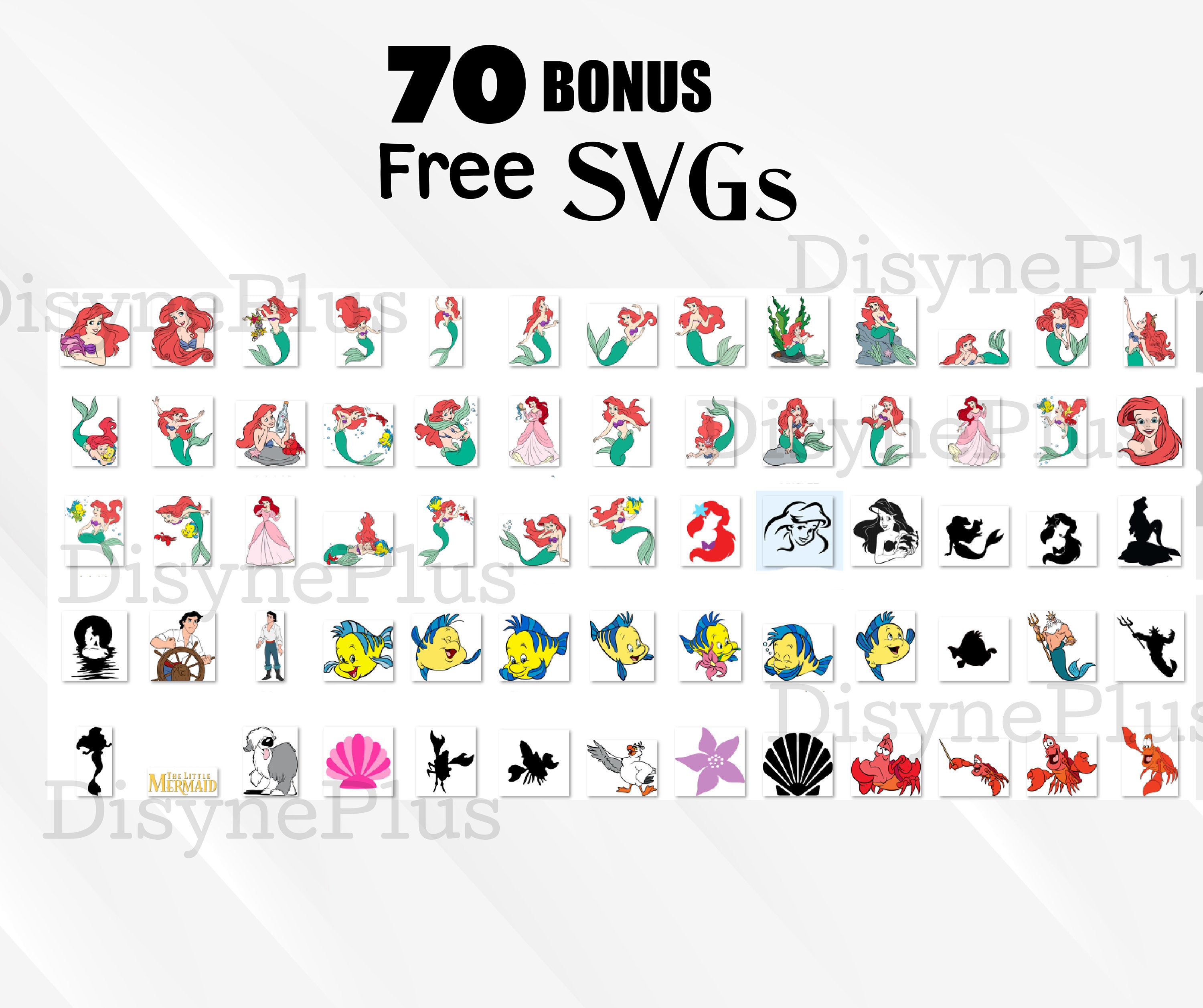 Little Mermaid SVG Bundle Ariel PNG Clipart Digital Download – Crafty Temps