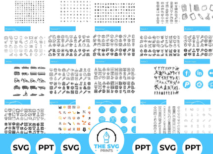 10,000 SVG Icon Mega Bundle for Business, Web, Social Media