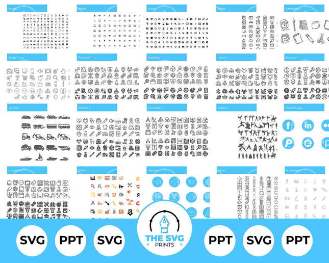 10,000 SVG Icon Mega Bundle for Business, Web, Social Media