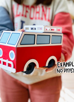 Cute Camper Van Gift Box SVG Template for Cricut