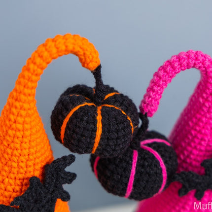 Crochet patterns Halloween gnome bundle with bat and pumpkin, Halloween crochet gnome pattern, Crochet pumpkin pattern, Crochet bat pattern