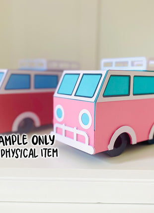 Cute Camper Van Gift Box SVG Template for Cricut