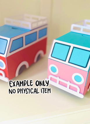 Cute Camper Van Gift Box SVG Template for Cricut