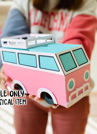 Cute Camper Van Gift Box SVG Template for Cricut