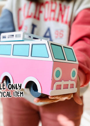 Cute Camper Van Gift Box SVG Template for Cricut