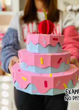 Big Cupcake Treat Box SVG Template for Cricut Party Centerpiece