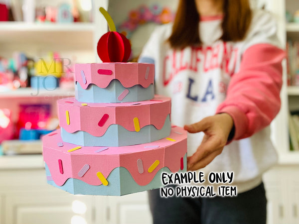 Big Cupcake Treat Box SVG Template for Cricut Party Centerpiece