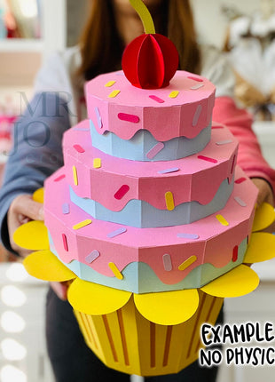 Big Cupcake Treat Box SVG Template for Cricut Party Centerpiece