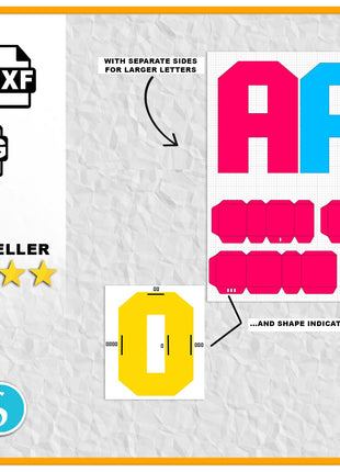 3D Letters SVG Bundle A-Z 0-9 Shaker & Non-Shaker Templates