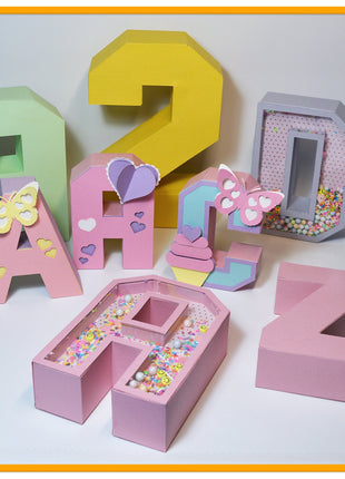 3D Letters SVG Bundle A-Z 0-9 Shaker & Non-Shaker Templates