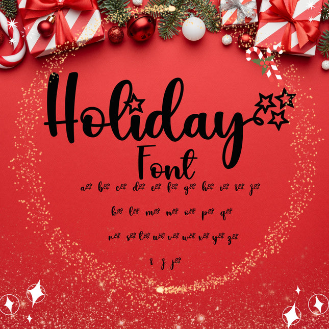 Christmas Script Stars Font Bundle for Cricut, Canva, Procreate