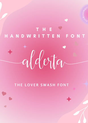 Alderta Handwritten Signature Script Font with Elegant Swash Tails
