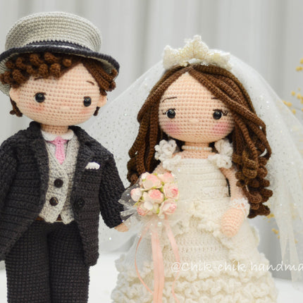 Wedding Couple Crochet Pattern, Bride & Groom Wedding Dolls Pattern Amigurumi, PDF Tutorial (En, Fr, De, Es, Nl, It)