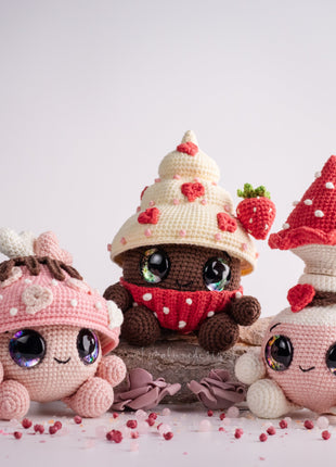 Mushroom Amigurumi Crochet Patterns Bundle • 12 in 1 • US terms PDF 