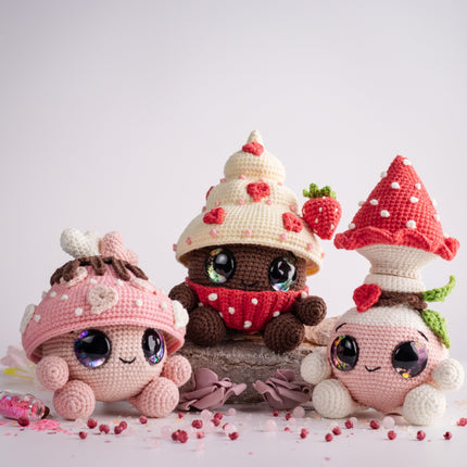 Mushroom Amigurumi Crochet Patterns Bundle • 12 in 1 • US terms PDF 
