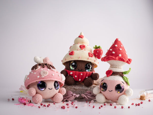 Mushroom Amigurumi Crochet Patterns Bundle • 12 in 1 • US terms PDF 