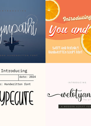 Ultimate 50 Handwritten Script Fonts Bundle for Cricut Canva Pro